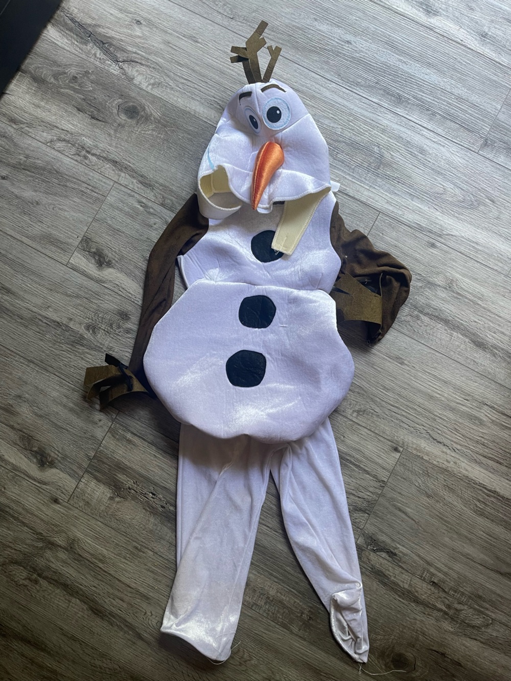 Disney White and Brown Snowman Costume for Kids Olaf 3-4 T